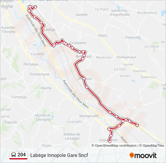 204 Bus Line Map