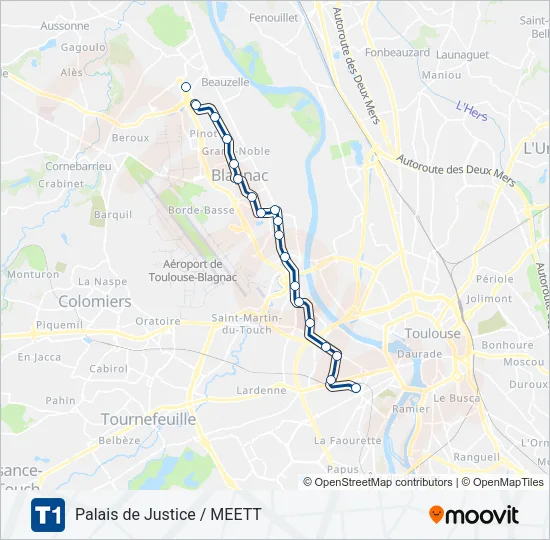 T1 Light Rail Line Map