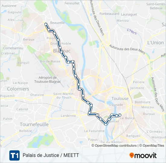 T1 Light Rail Line Map