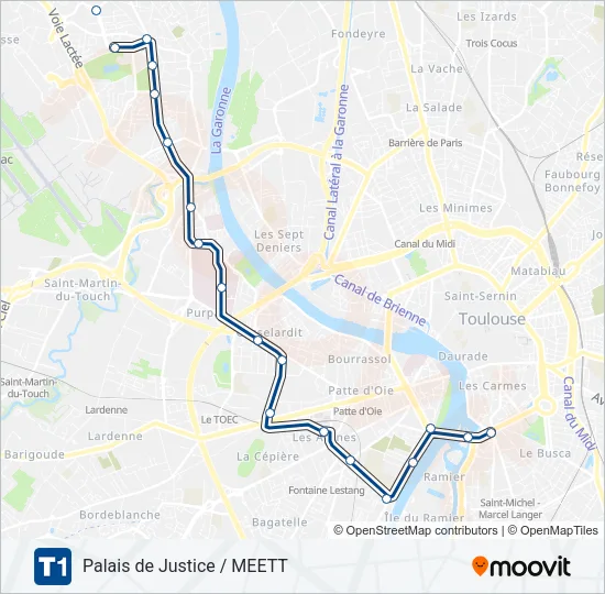 T1 Light Rail Line Map