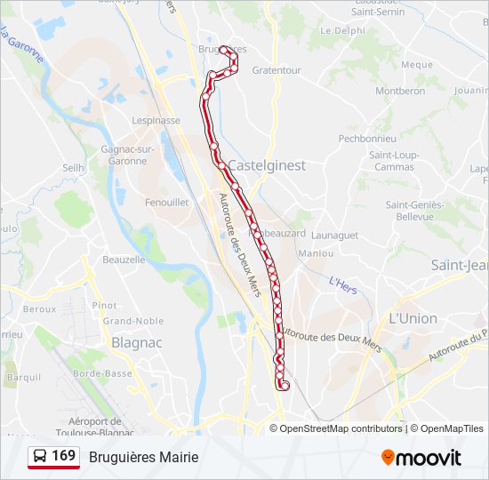 Plan de la ligne 169 de bus