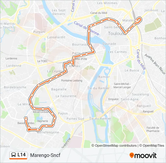 L14 Bus Line Map