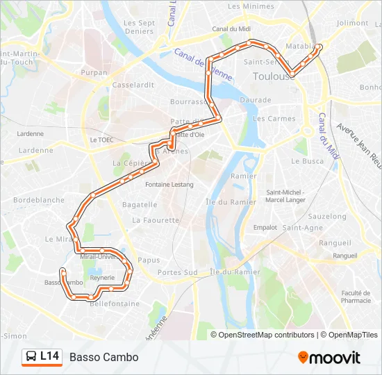 L14 Bus Line Map