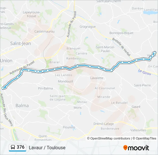 376 Bus Line Map