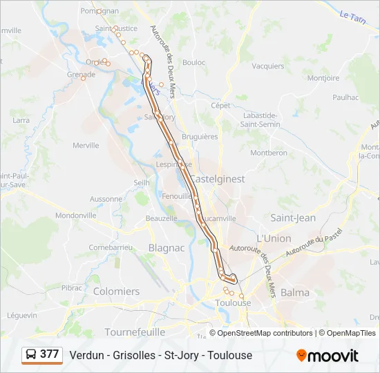 377 Bus Line Map