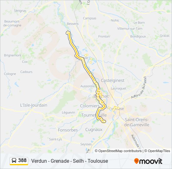 Mapa de 388 de autobús