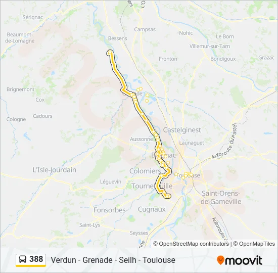 388 Bus Line Map