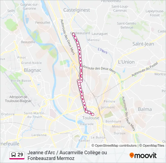 29 Bus Line Map