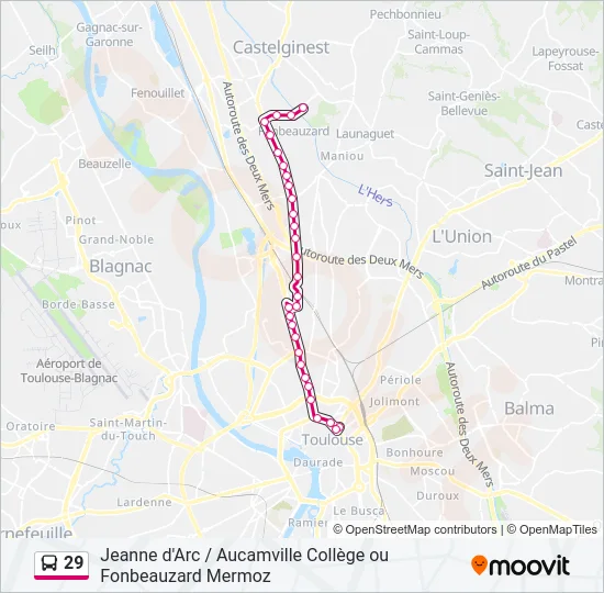 29 Bus Line Map