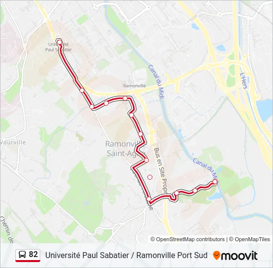 82 Bus Line Map