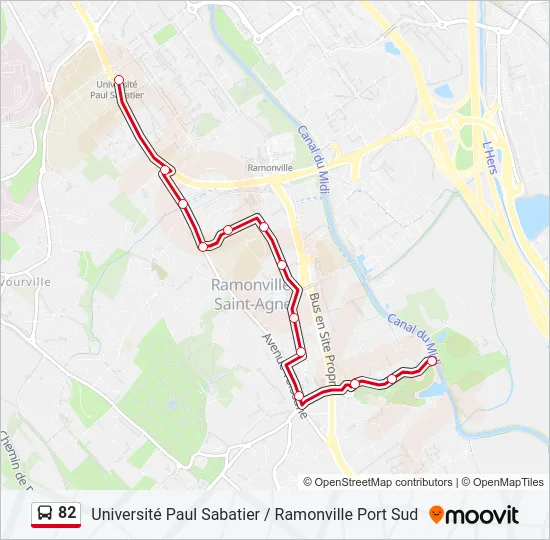 82 Bus Line Map