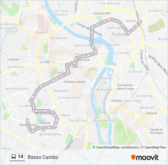 14 Bus Line Map