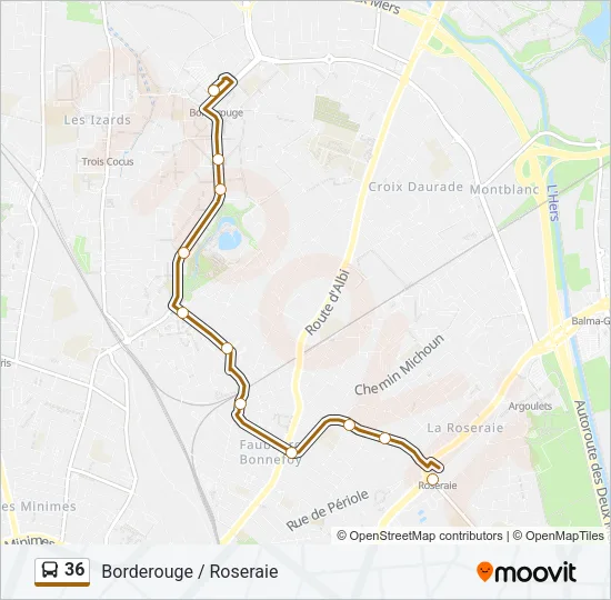 36 Bus Line Map
