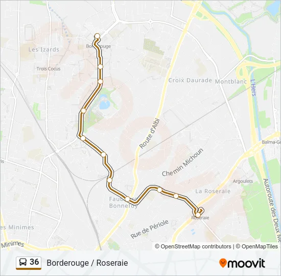 36 Bus Line Map