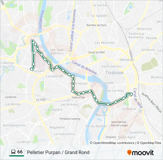 66 Bus Line Map