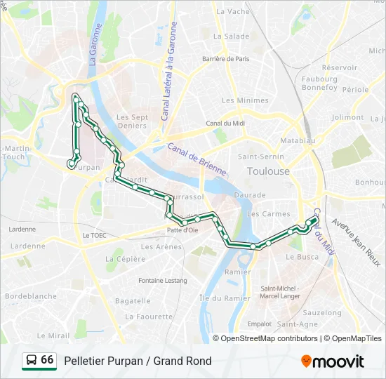 66 Bus Line Map