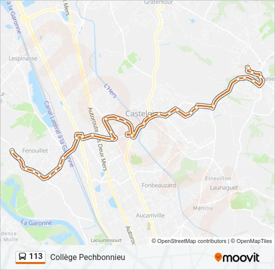 113 Bus Line Map
