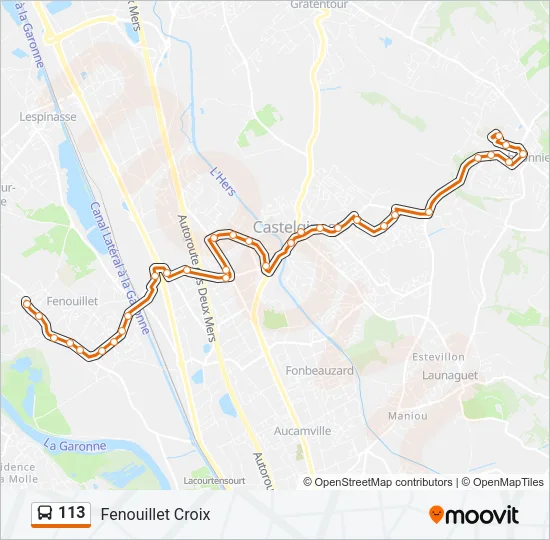 113 Bus Line Map