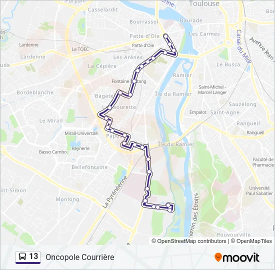 13 Bus Line Map