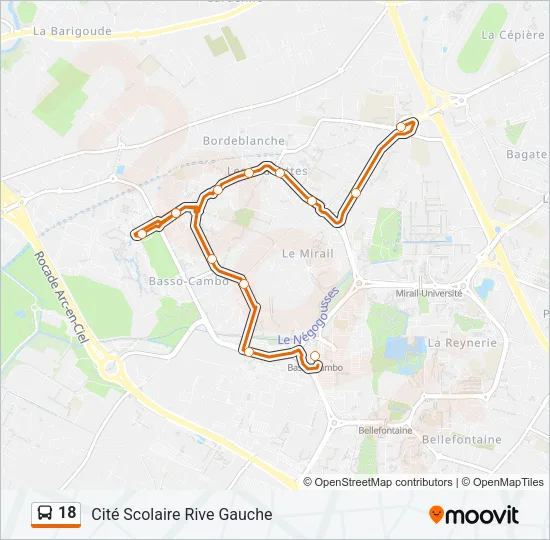 18 Bus Line Map