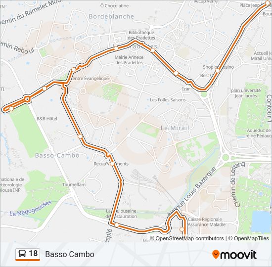 18 bus Line Map