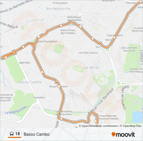 18 Bus Line Map