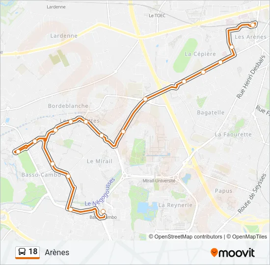 18 Bus Line Map