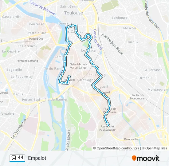 44 Bus Line Map