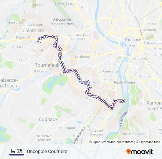 25 Bus Line Map