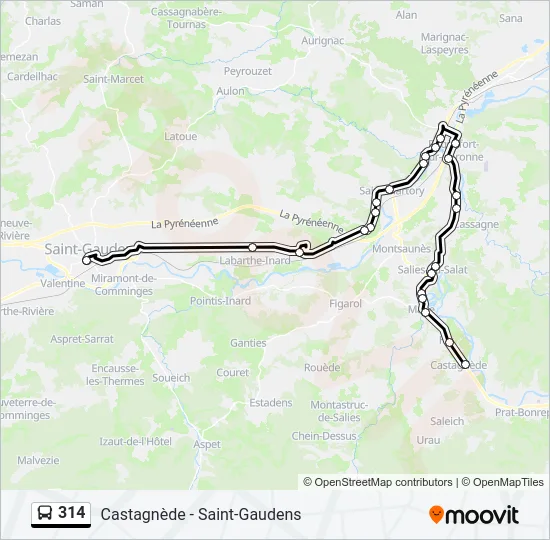 314 Bus Line Map