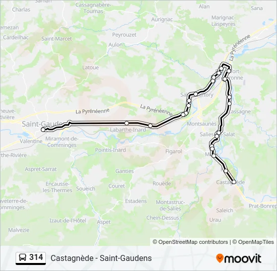 314 Bus Line Map