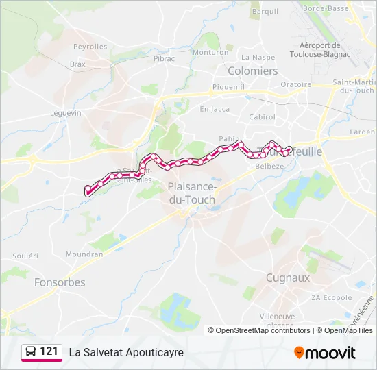 121 Bus Line Map
