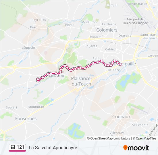 121 bus Line Map