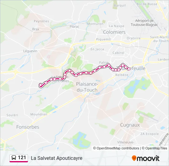 121 Bus Line Map