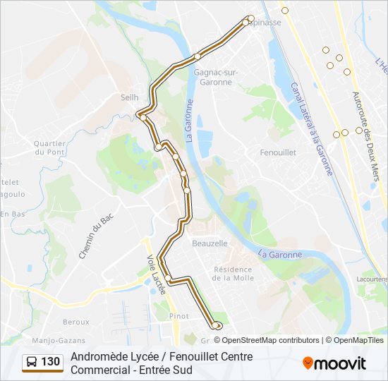 130 bus Line Map