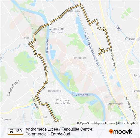 130 Bus Line Map
