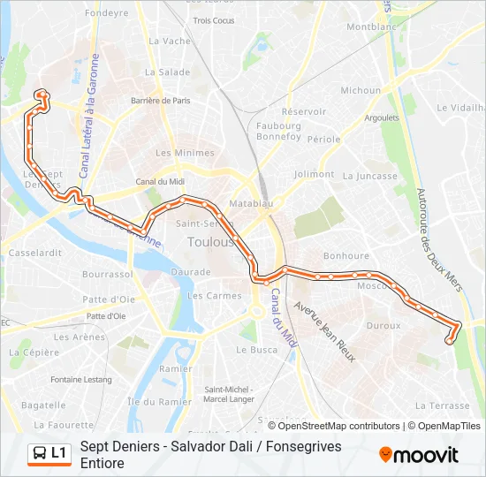 L1 Bus Line Map
