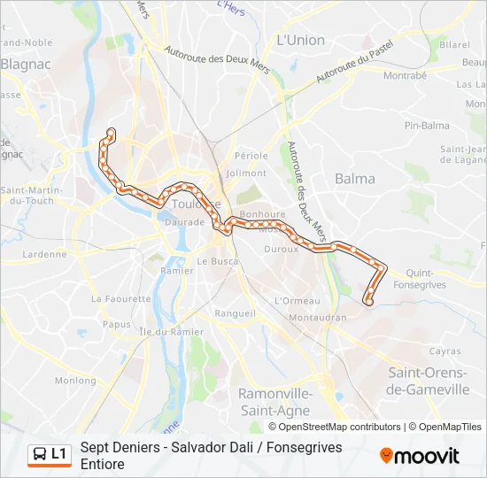 L1 Bus Line Map