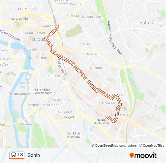 L8 Bus Line Map