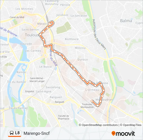 L8 Bus Line Map