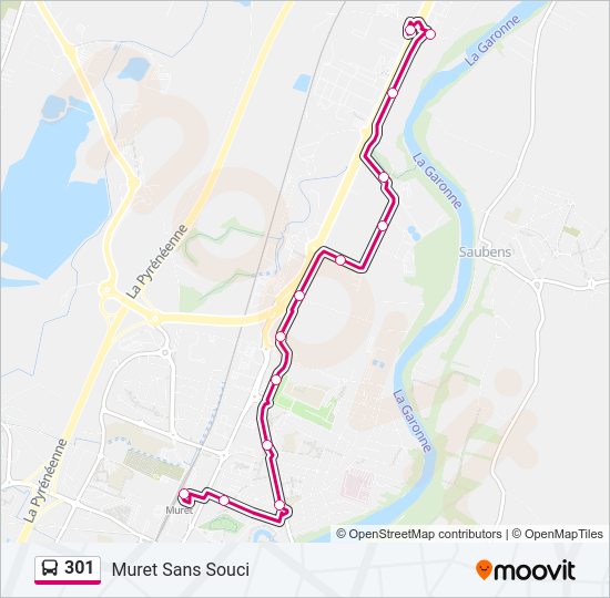 Plan de la ligne 301 de bus