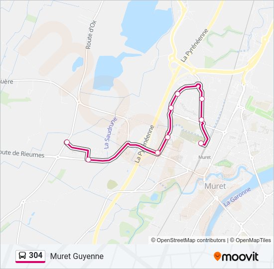 Plan de la ligne 304 de bus