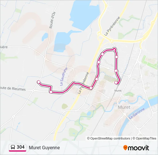 304 Bus Line Map