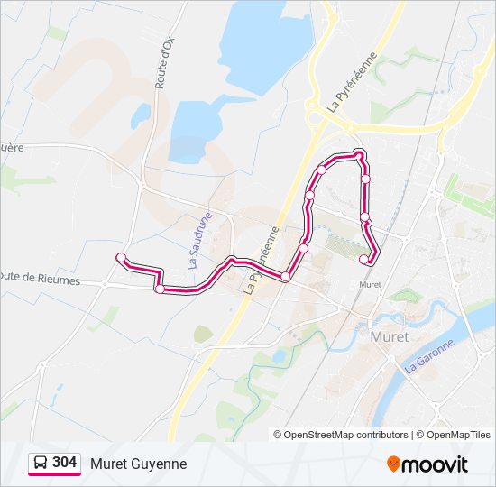 Mapa de 304 de autobús