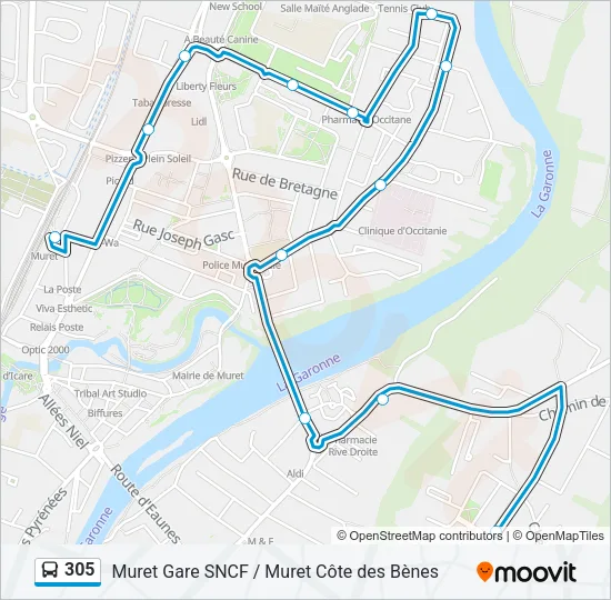 305 Bus Line Map