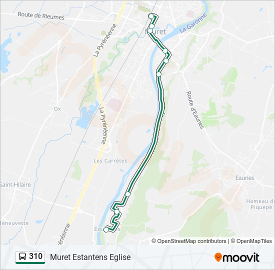 Mapa de 310 de autobús