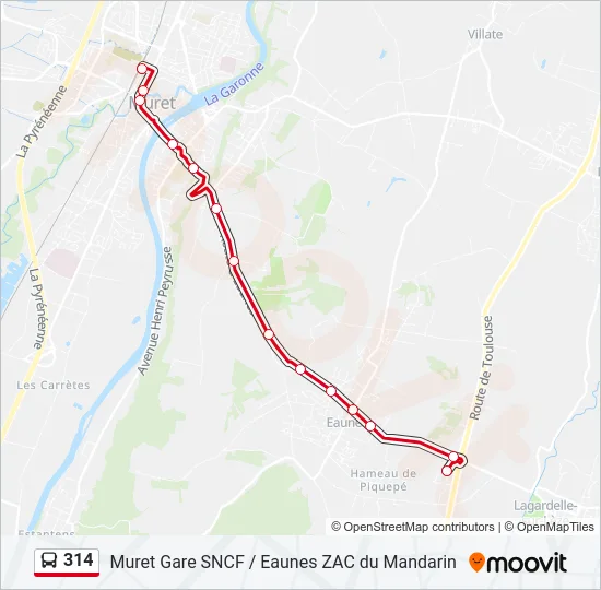 314 Bus Line Map