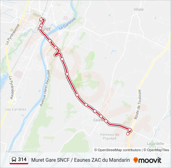 314 Bus Line Map