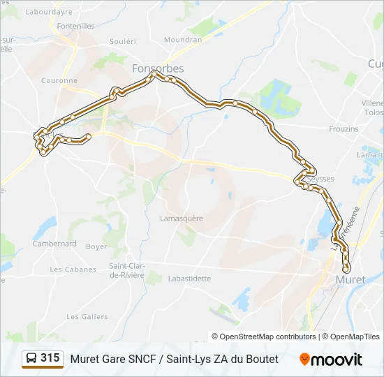 315 Bus Line Map