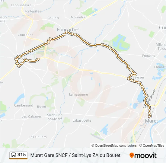 315 Bus Line Map
